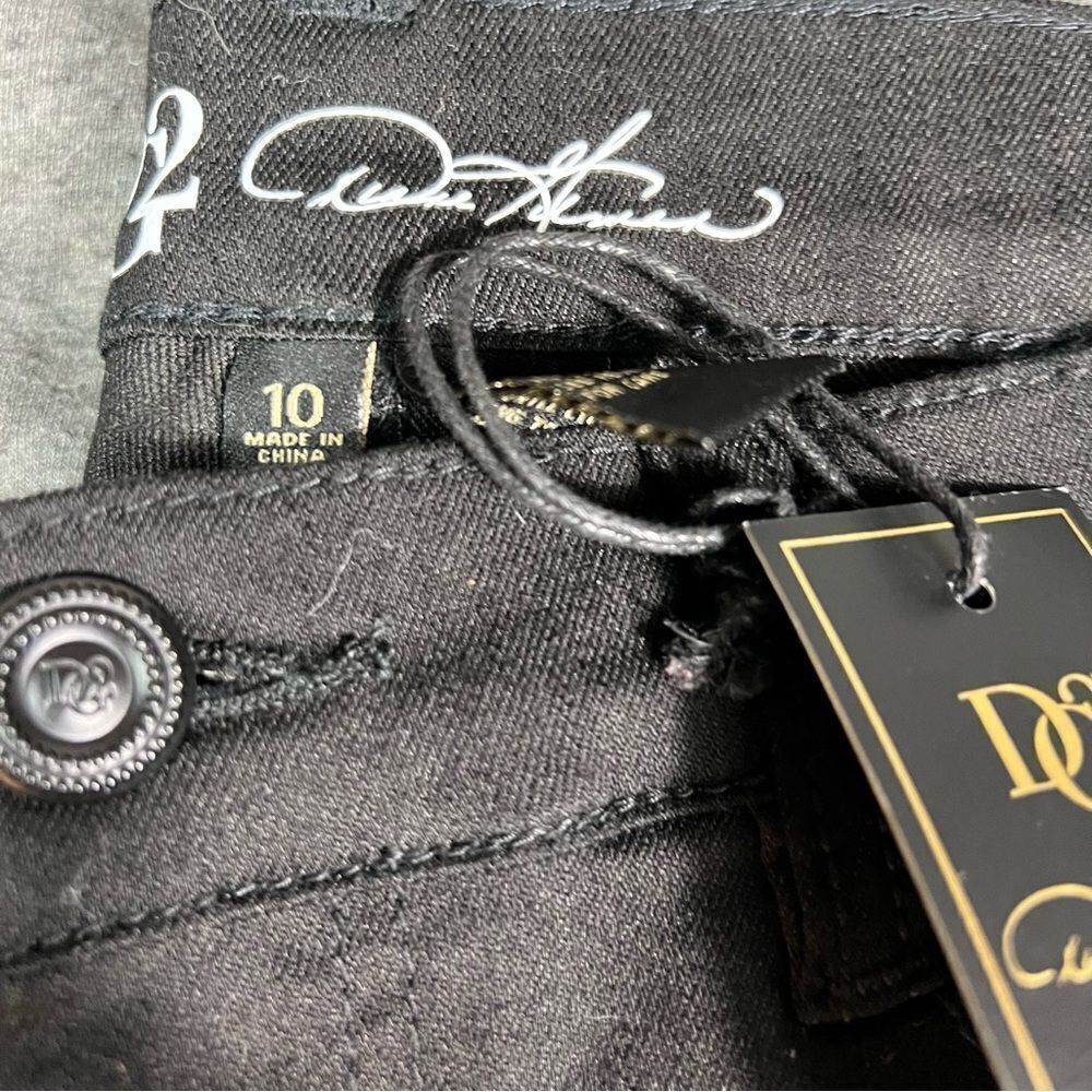 DG2 By Diane Gilman Black Embroidered Denim Jeans - Picture 8 of 9